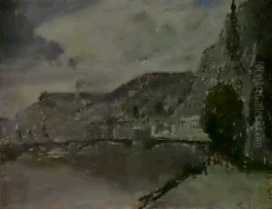 The Bridge At Dinard, France by Thomas William Roberts