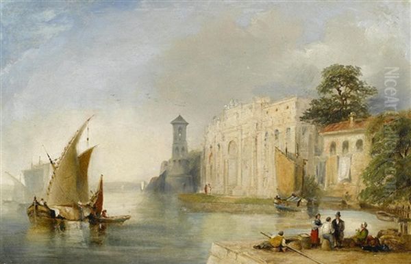 A Venetian Harbour Scene - view 1