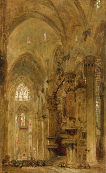 Sketch Of The Interior Of The Duomo, Milan - view 1