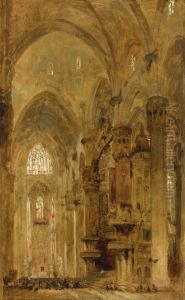 Sketch Of The Interior Of The Duomo, Milan