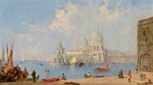 In Venedig, Blick Auf Santa Maria Della Salute, Im Hintergrund Die Giudecca by David Roberts