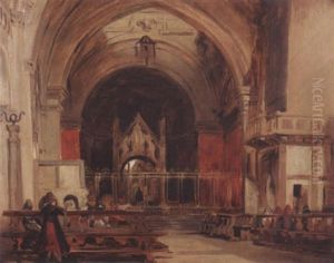 Interior Of Cathedral by David Roberts