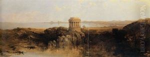 The Entrance To The Firth Of Forth, With A Proposed Reconstruction Of The Temple Of The Sybil, At Tivoli, On The Rock Of Dunapie, In Queen's Park, Edinburgh The Entrance To The Firth Of Forth, With A Proposed Reconstruction Of The Temple Of The Sybil, At Tivoli, On The Rock Of Dunapie, In Queen's Park, Edinburgh