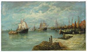 Schiffe Im Hafen by David Roberts