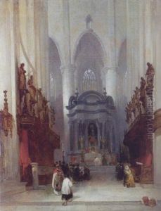 Interior Fra Skt. Pauls Kirken I Antwerpen by David Roberts