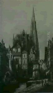 Metz, Lorraine/village Scene With Gothic Cathedral Metz, Lorraine/village Scene With Gothic Cathedral