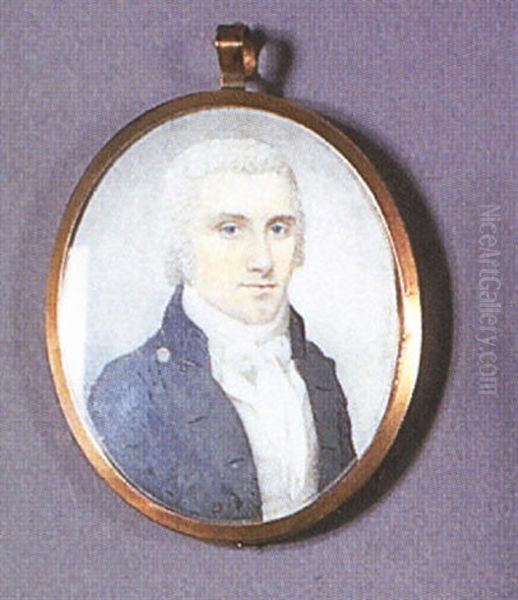 Portrait Of A Gentleman (joseph Wharton Of Philadelphia?) With Powdered Hair Wearing A Black Jacket With White Waistcoat And Jabot - view 1