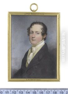 John Thomas Mitford, 2nd Baron Redesdale (1805-1886), Wearing Blue Coat And Pale Yellow Waistcoat, White Chemise, Stock And Cravat