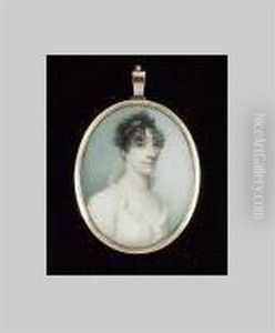 A Lady Wearing Whitre Dress With Frilled Collar by Andrew Robertson