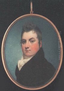 A Young Gentleman Wearing Black Coat, White Waistcoat And Cravat