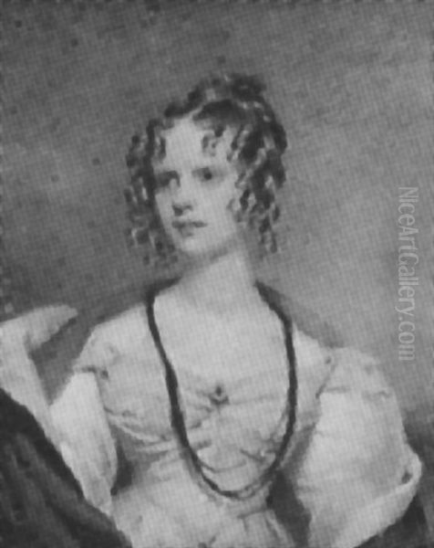 Mrs. George Cunliffe, In Cream Dress With White Sleeves, A Sapphire Brooch At Her Corsage - view 1