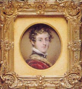 Antony Ashley Cooper, Seventh Earl Of Shaftesbury, In Green Tunic With White Collar And Buttons, Scarlet Fur-trimmed Cloak Over His Shoulder