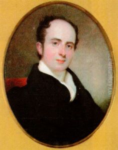 James Goldie, Seated In A Red Upholstered Chair, Wearing Black Coat, Waistcoat And White Cravat by Andrew Robertson