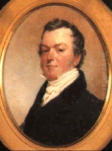 Portrait Of A Gentleman In Blue Coat With Black Collar