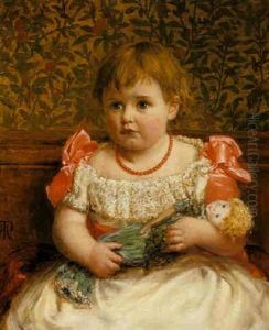 Portrait Of A Little Girl Wth Her Doll by Henry Robert Robertson