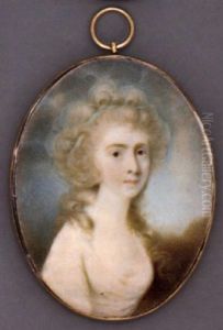 Margaret Batton, Facing Right In White Dress, Pale Blue Ribbon In Her Long Curling Hair