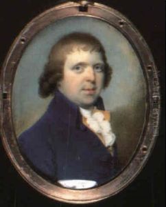 Sir Henry Jebb (d. Feb. 1810) In Blue Coat, Yellow Waistcoatand Frilled White Stock by Walter Robertson