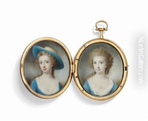 A Pair Of Miniatures Of Two Girls, One Called Jane, Countess Of Kingston, Nee Caulfeild (1737-1784)