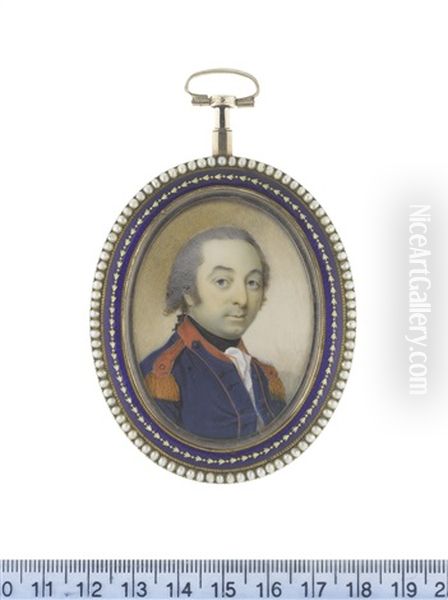 An Officer Of The Dublin Volunteers, Possibly William Robert Fitzgerald, 2nd Duke Of Leinster, Kp, Pc (ire) (1749-1804), Wearing Blue Coat With Scarlet Collar And Piping, Gold And Scarlet Epaulettes - view 1