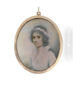 Mrs Ann Henry In White Dress With Frilled Collar by Charles Robertson