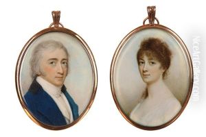 A Pair Of Portraits Of A Husband And Wife by Charles Robertson