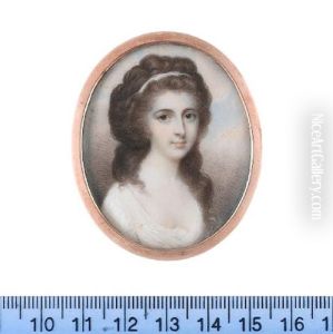 A Lady, Wearing White Dress And A White Bandeau In Her Natural Hair by Charles Robertson
