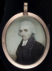 A Cleric Wearing Black Robes, White Bands And Powdered Hair Worn En Queue