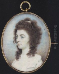 A Lady Of The Cooper Family Wearing White Dress And Matching Bandeau In Her Curling Brown Hair