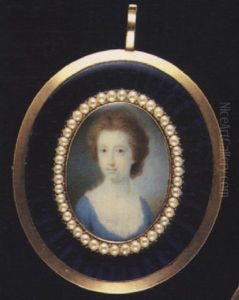Jane, 1st Countess Of Kingston, Wearing Decollete Turquoise Dress With White Underslip by Charles Robertson