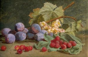 Stillleben Mit Himbeeren, Zwetschgen Und Trauben thumbnail