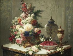 Still Life With Flowers And Raspberries