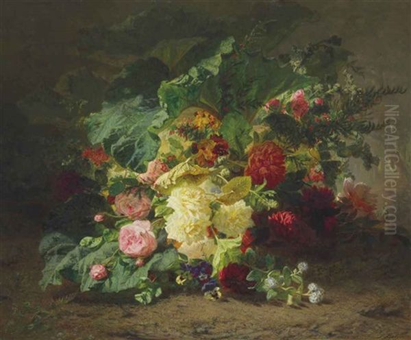 Roses And Wildflowers In A Forest - view 1