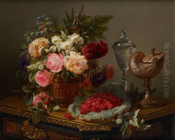Composition Aux Framboises, Au Nautile Et Aux Roses - view 1