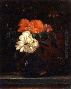 Still Life Of Flowers In A Glass Vase by Jean-Baptiste Robie