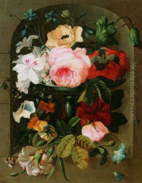 A Still Life Of Flowers On A Dish - view 1