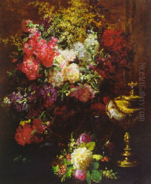Floral Still Life With An Ormolu Vase - view 1