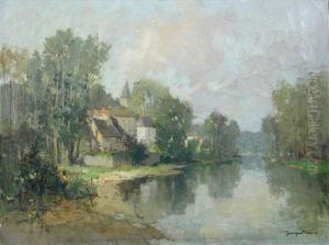 French Country Landscape by Georges Charles Robin