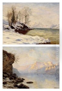 Paysage De Neige (2 Works) by Paul Gustave Robinet