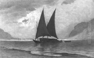 Genferseelandschaft Mit Lastensegler by Paul Gustave Robinet