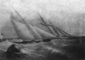 A Schooner And Cutter Yacht Rounding A Buoy, After Captain Richard Brydges Beechey