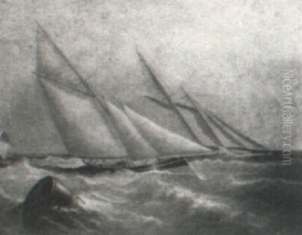 Sailboats In Choppy Seas - view 1