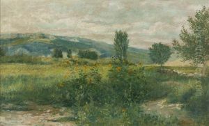 Wildflowers In A Landscape by Charles Dorman Robinson