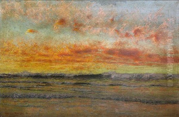 Fiery Sunset With Ships In The Distance - view 1