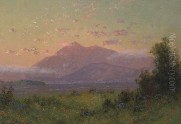 Sunset On Mount Tamalpais, Springtime (from Near Greenbrae) - view 1