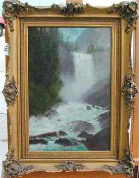 Waterfall In Wooded Landscape - view 1