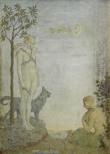 Beneath The Moon Goddess by Frederic Cayley Robinson