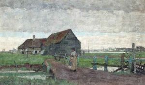 A Pastoral Landscape by Frederic Cayley Robinson