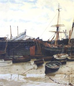 Harbour At Low Tide by Frederic Cayley Robinson