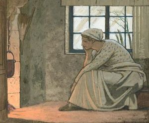 Loud Blows The Winter Wind by Frederic Cayley Robinson