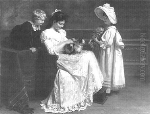 Tying A Ribbon To The Kitten - view 1